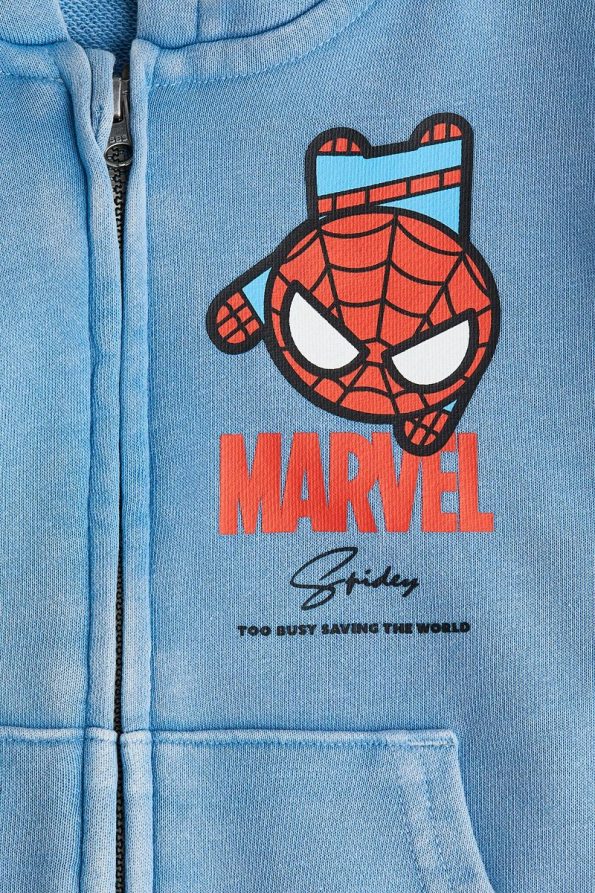 Hooded Zip-Up Printed Top