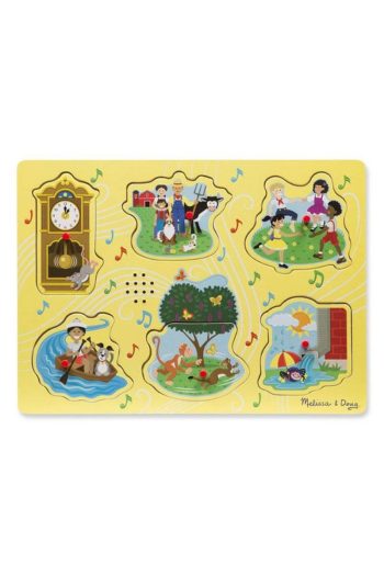 Melissa and Doug Wooden Sound Puzzle - English Children's Songs 1