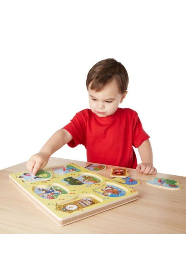 Melissa and Doug Wooden Sound Puzzle - English Children's Songs 1