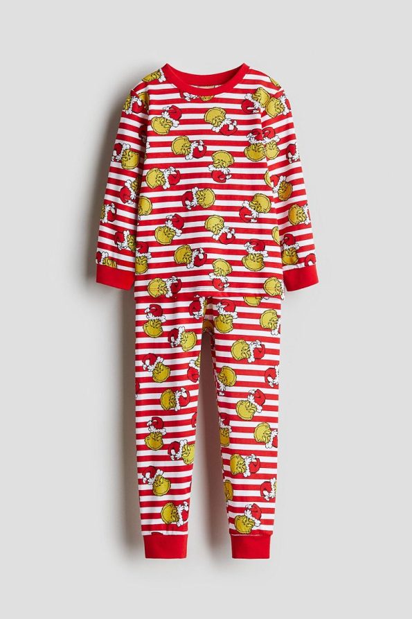 H&M Cotton Printed Jersey Pajama Set