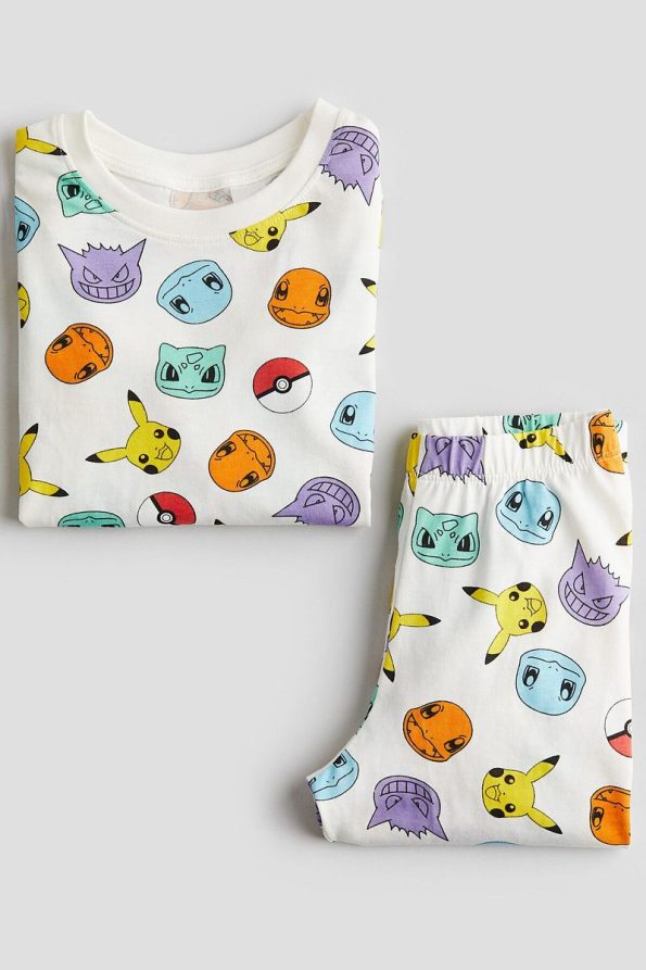 H&M Cotton Printed Jersey Pajama Set