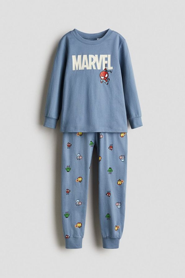 H&M Cotton Printed Jersey Pajama Set