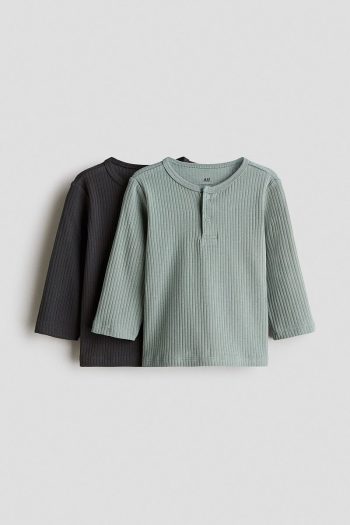 H&M 2-Pack Ribbed Jersey Tops