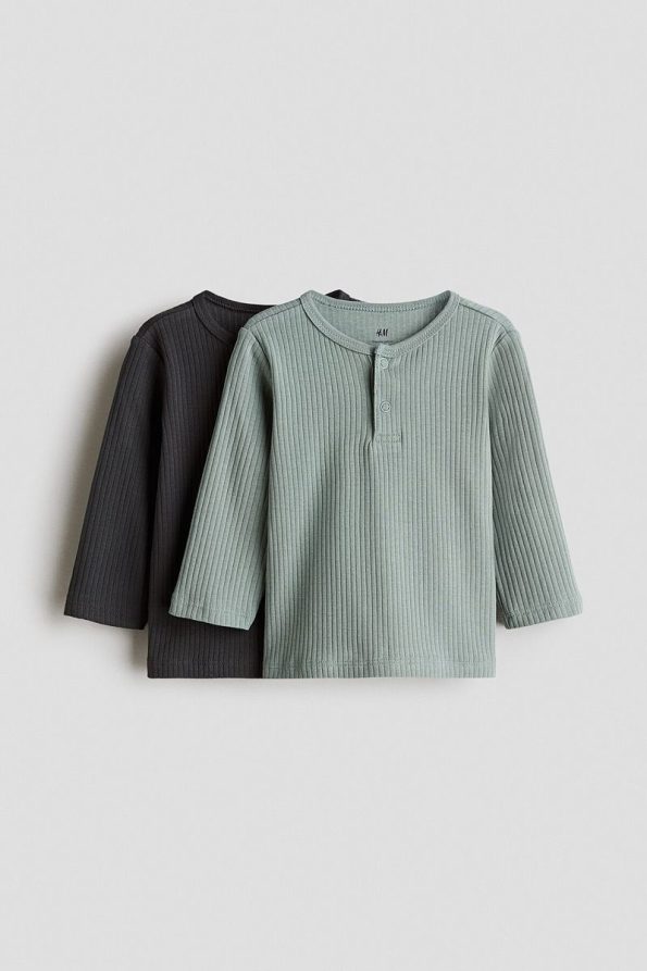 H&M 2-Pack Ribbed Jersey Tops