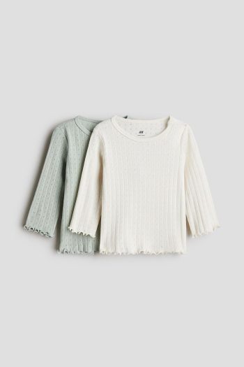 H&M 2-Pack Ribbed Jersey Tops