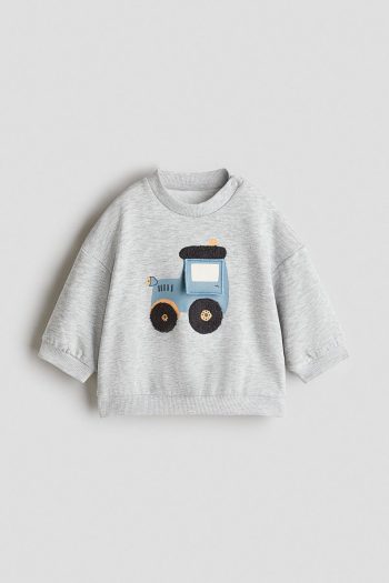 H&M Patterned Fleece-Lined Sweatshirt