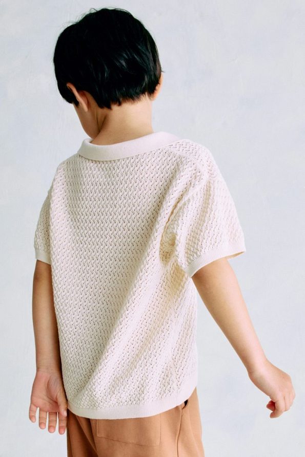 H&M Textured Knit Polo Top