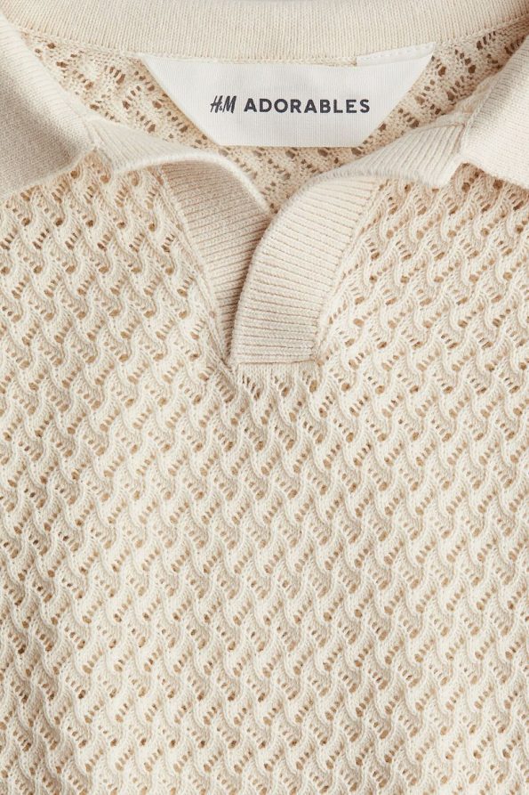 H&M Textured Knit Polo Top