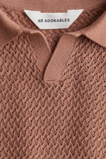H&M Textured Knit Polo Top