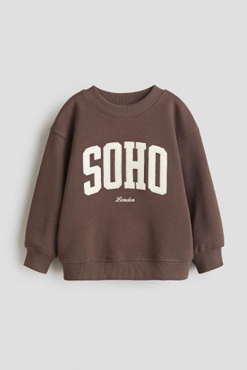 H&M Printed Crew Neck Sweatshirt