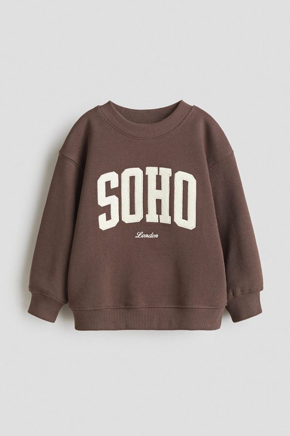 H&M Printed Crew Neck Sweatshirt