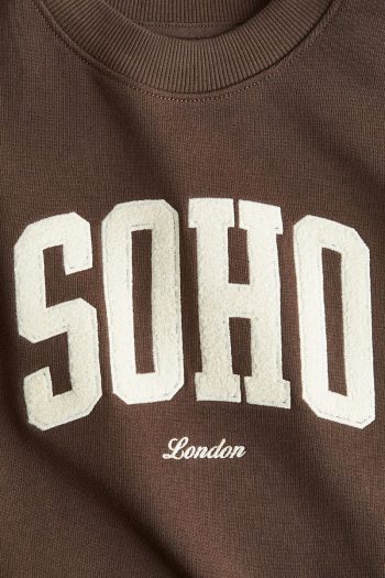 H&M Printed Crew Neck Sweatshirt