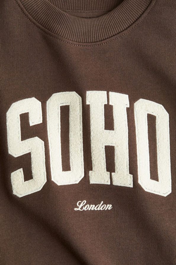 H&M Printed Crew Neck Sweatshirt