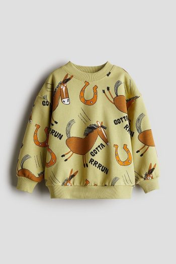 H&M Printed Crew Neck Sweatshirt