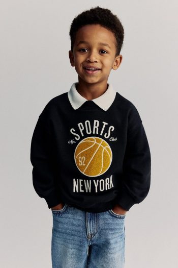 H&M Printed Crew Neck Sweatshirt