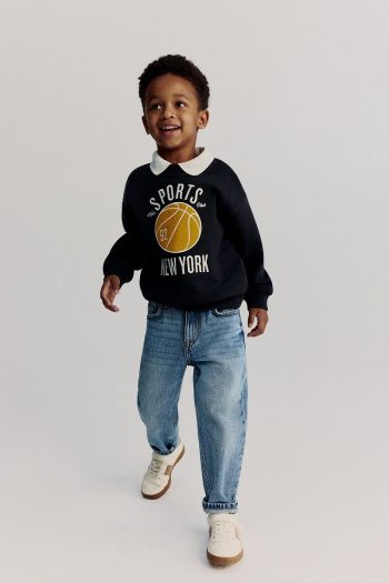 H&M Printed Crew Neck Sweatshirt
