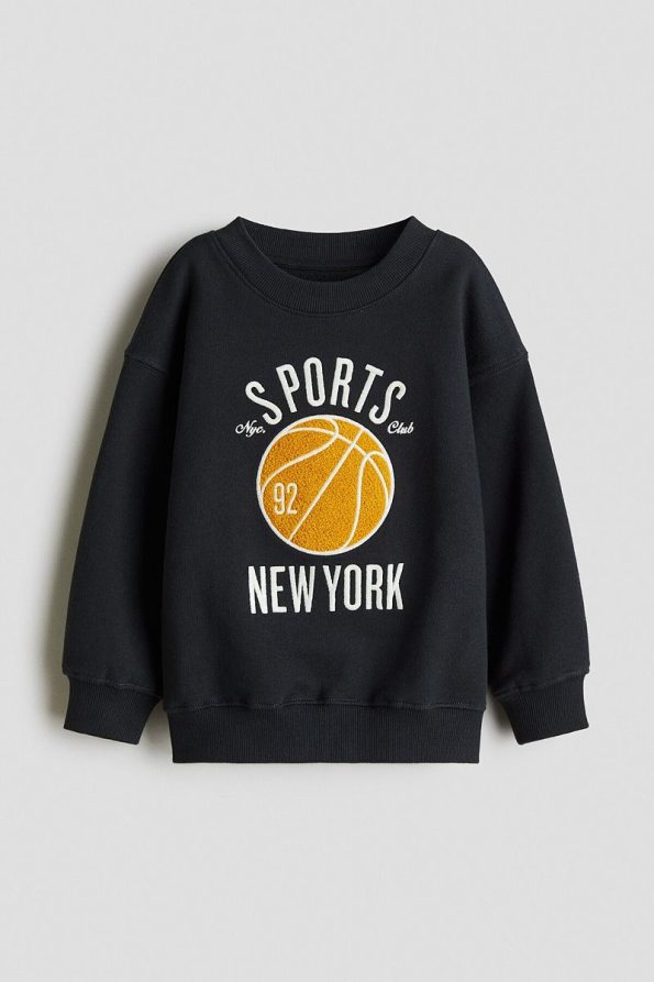 H&M Printed Crew Neck Sweatshirt