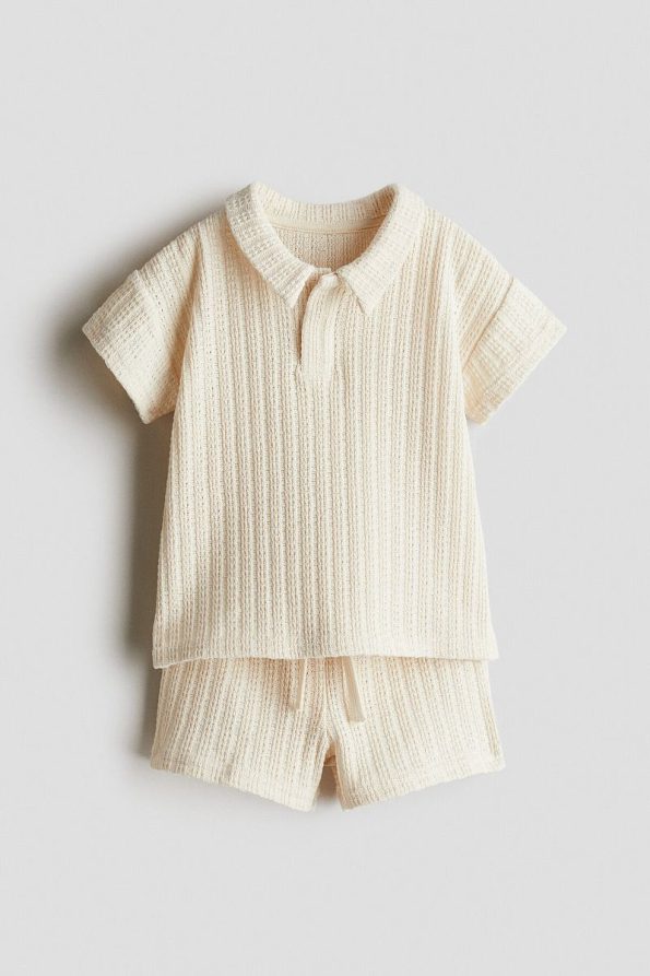 H&M Two-Piece Polo T-Shirt and Shorts Set