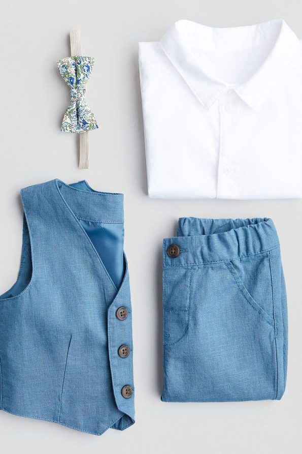 H&M 4-Piece Stylish Linen Blend Set