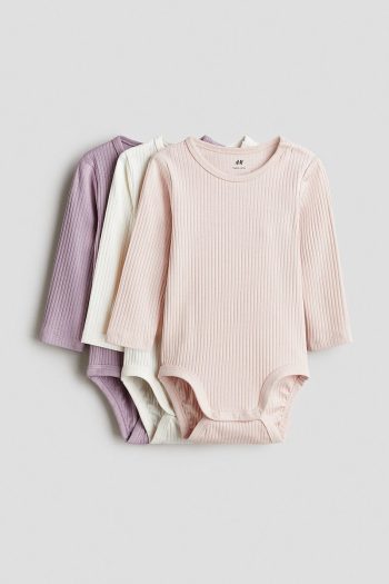 H&M Set of 3 Ribbed Bodysuits