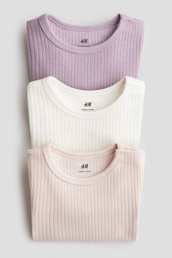 H&M Set of 3 Ribbed Bodysuits