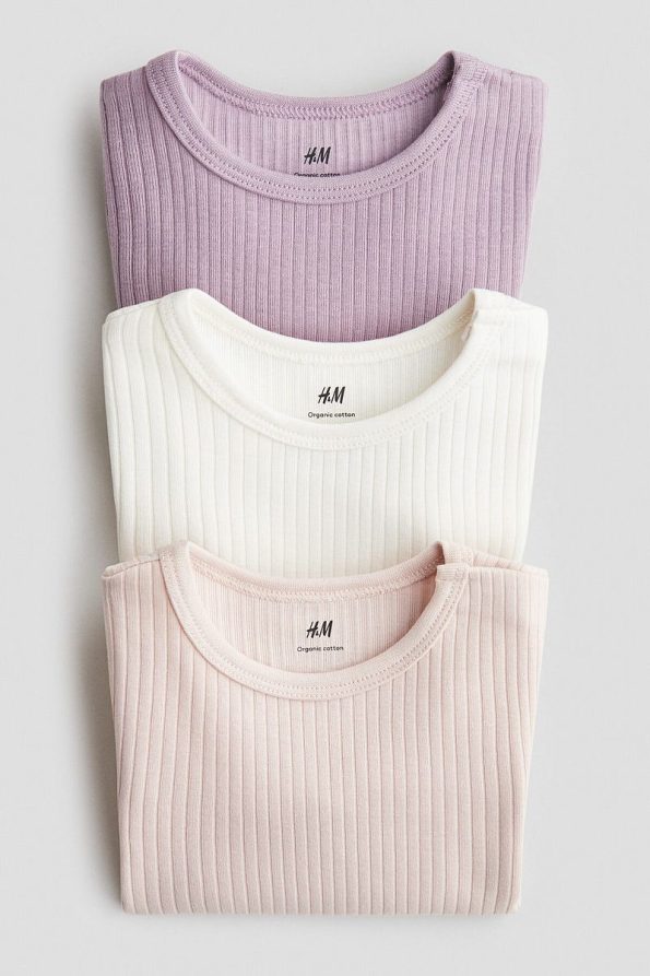 H&M Set of 3 Ribbed Bodysuits