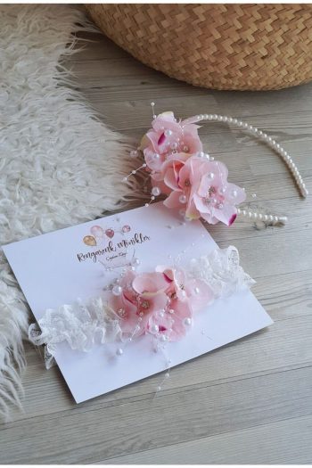 Colorful Little Ones Pink Floral Pearl Detail Mother and Baby Headband Set