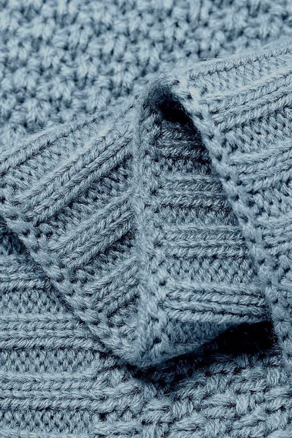 Battani.Co Knit Baby Blanket for Boys and Girls 85cm x 85cm Baby Blue