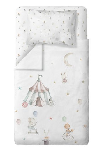 Casadora Baby Circus 100% Cotton Satin Single Bed Children's Bedding Set
