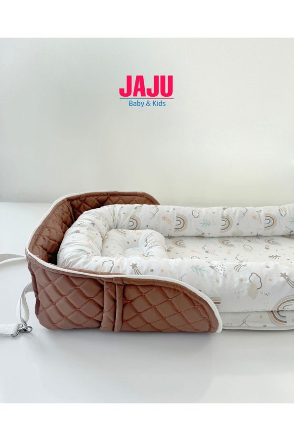 Jaju Baby Nest Premium Coffee Leather Baby Bag