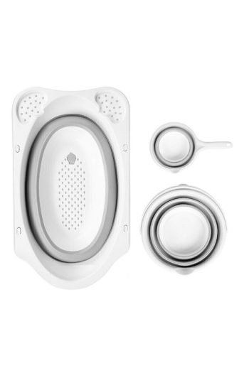 HOBBY LİFE Foldable Bath Set Gray 4-Piece Set