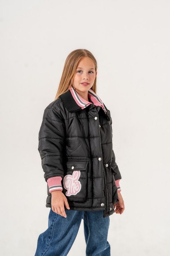 Giyicem Girls' Knit Collar Puffer Jacket