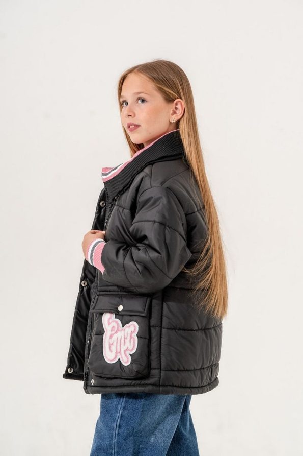 Giyicem Girls' Knit Collar Puffer Jacket