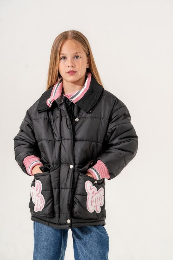 Giyicem Girls' Knit Collar Puffer Jacket