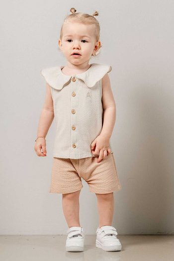 Bombe Baby Children's Gray Cotton Shorts Set