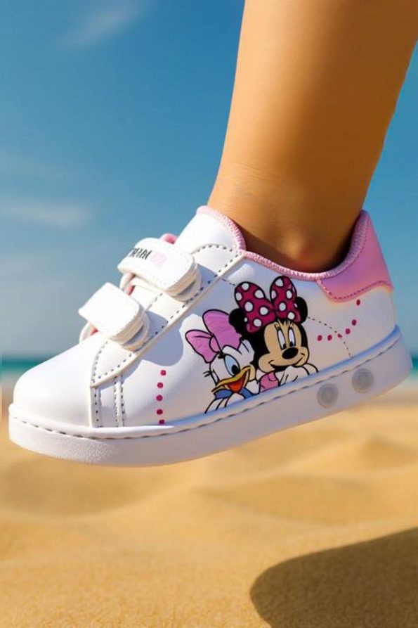 Superland First Steps Shoes for Baby Girls with Mickey Mouse Lights