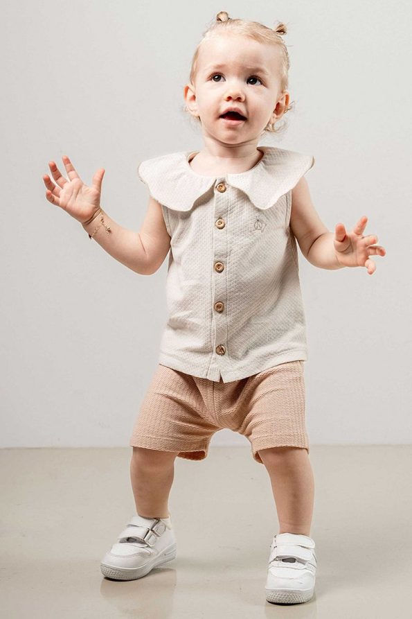 Bombe Baby Children's Gray Cotton Shorts Set