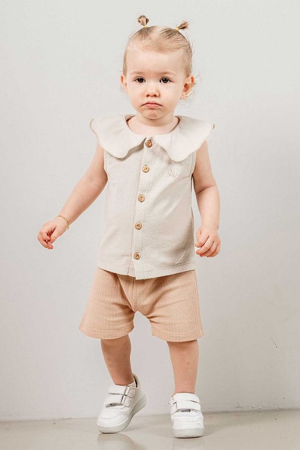 Bombe Baby Children's Gray Cotton Shorts Set