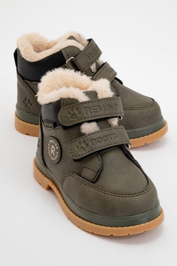 Liger Winter Baby Boots with Fur Lining (Size 22-25) Olive Green