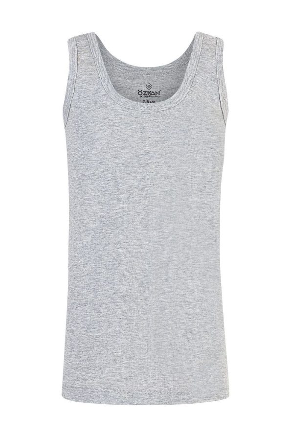 ÖZKAN Boys' Cotton Ribbed Stretch Tank Top - 5 Pack