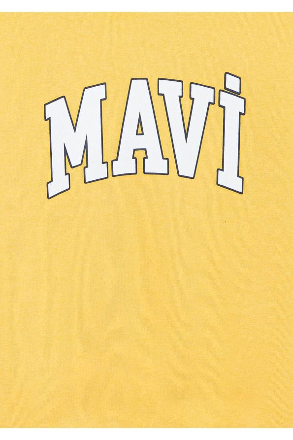 Yellow Hoodie with Mavi Logo Print