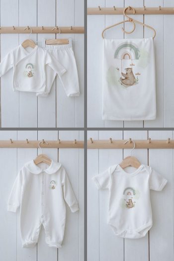 Tuğba Swan Organic 11-Piece Hospital Set - Royal Series - Welcome Baby Bear
