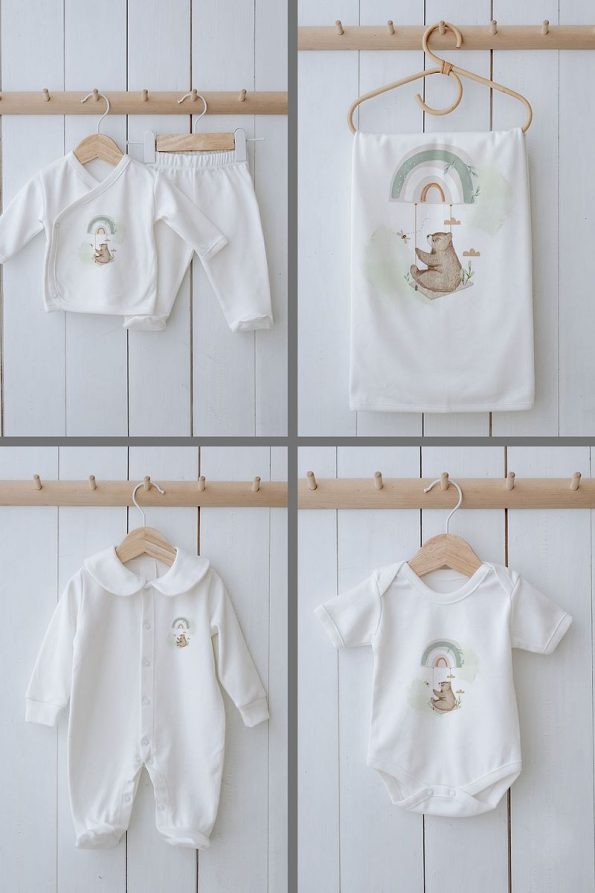 Tuğba Swan Organic 11-Piece Hospital Set - Royal Series - Welcome Baby Bear