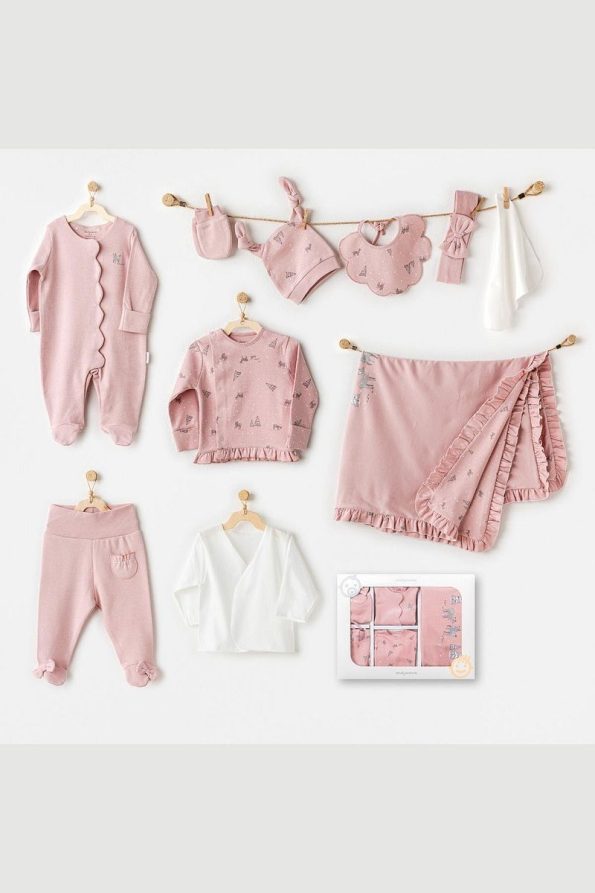 Andy Wawa Fawn Print 10-Piece Baby Girl Hospital Set - Pink