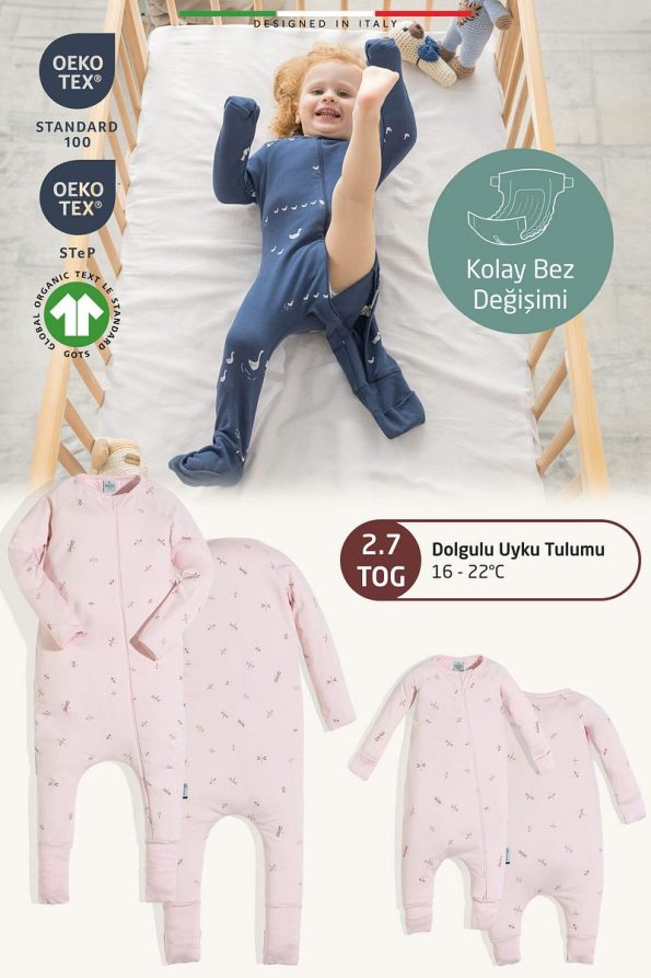 Elele EleleLife Padded Baby Sleeping Bag 2.7 Tog Pink Sanno