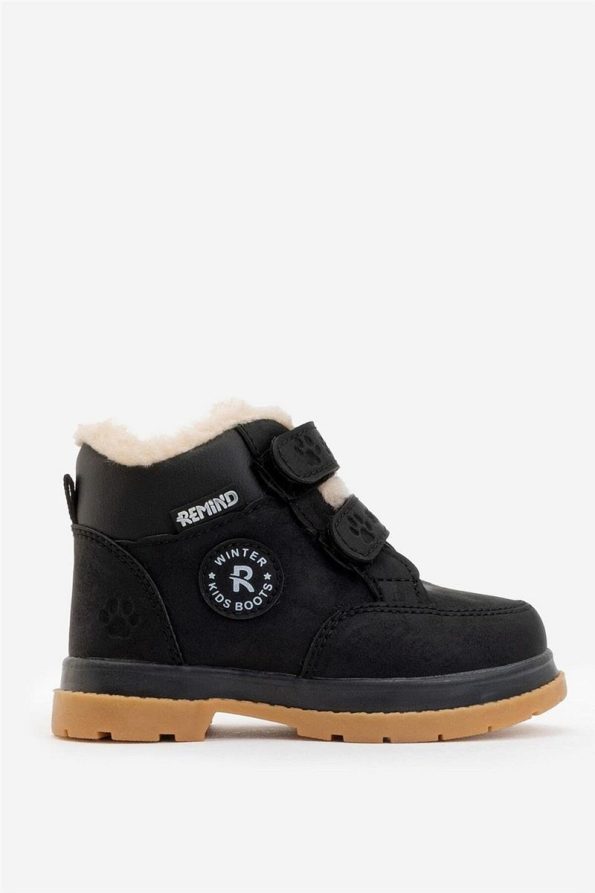 Liger Winter Baby Boots with Fur Lining Black