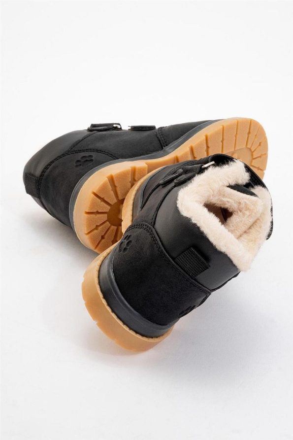 Liger Winter Baby Boots with Fur Lining Black