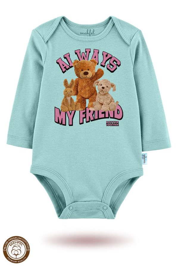 MAHFEL 100% Cotton 3-Pack Organic Printed Snap Bodysuits