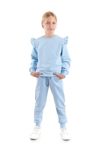 AHENGİM Kids Girls Ruffled Trendy Tracksuit Set