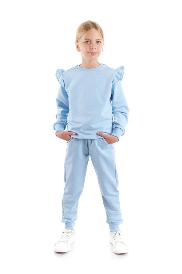 AHENGİM Kids Girls Ruffled Trendy Tracksuit Set